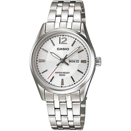 Casio női karóra LTP-1335D-7A, ezüst, rozsdamentes acél, WR50