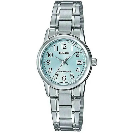 Casio Collection női karóra, rozsdamentes acél, türkiz számlap, WR30