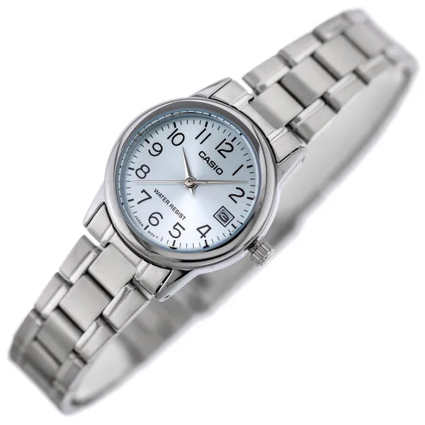 Casio Collection női karóra, rozsdamentes acél, türkiz számlap, WR30