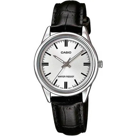 Casio LTP-V005L-7A női karóra, bőr szíj, ezüst számlap, WR30