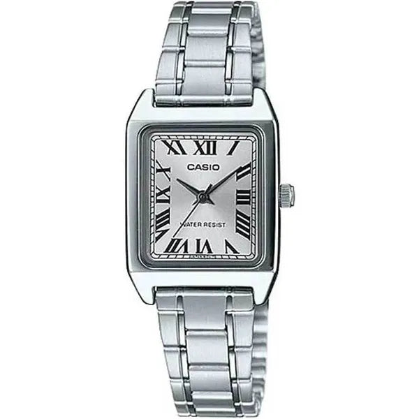 Casio LTP-V007D-7B női karóra, ezüst rozsdamentes acél, téglalap, kvarc, WR30
