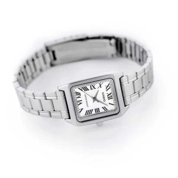 Casio LTP-V007D-7B női karóra, ezüst rozsdamentes acél, téglalap, kvarc, WR30