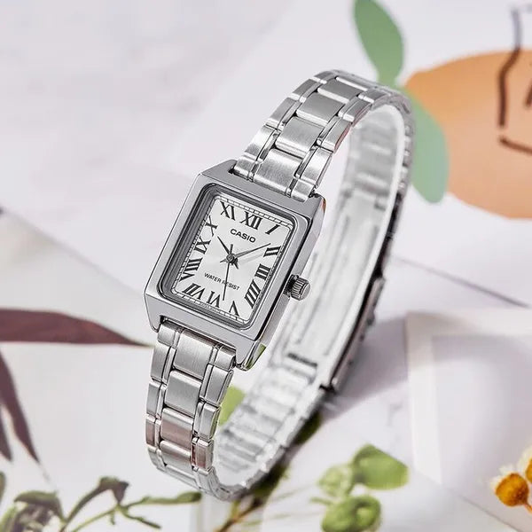 Casio LTP-V007D-7B női karóra, ezüst rozsdamentes acél, téglalap, kvarc, WR30