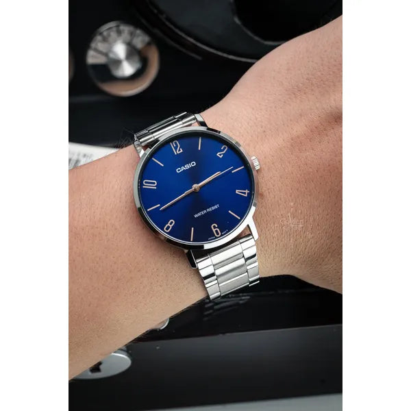 Casio LTP-VT01D-2B2 női karóra, acél szíj, kék számlap, quartz