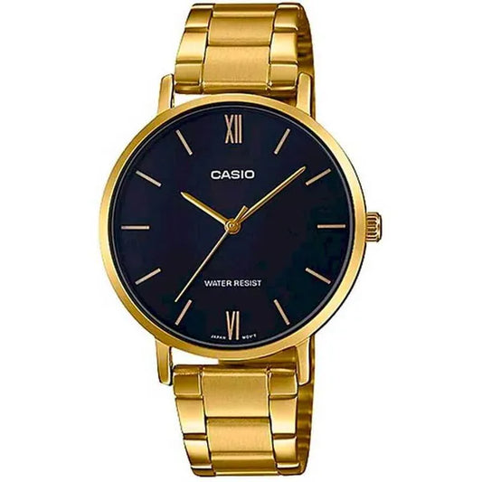 Casio LTP-VT01G-1B női karóra arany nemesacél, fekete számlap, WR30