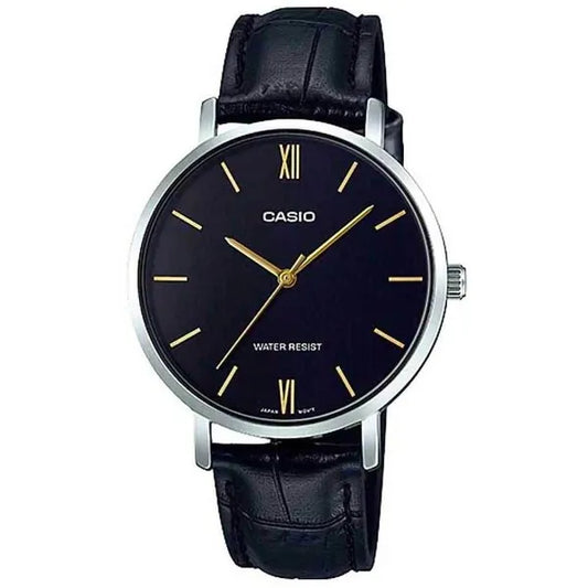 Casio női karóra LTP-VT01L-1B, fekete számlap, bőr szíj, WR30