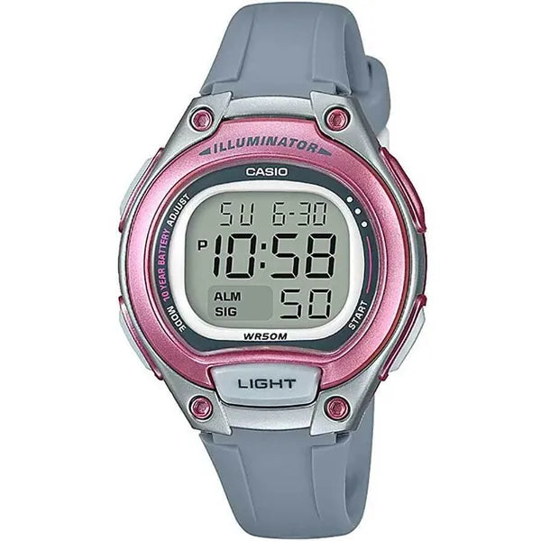 Casio LW-203-8A női digitális karóra, szürke műanyag szíj, WR50