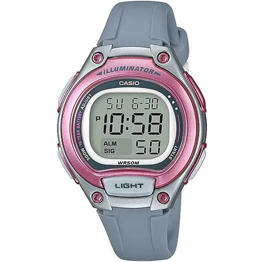 Casio LW-203-8A női digitális karóra, szürke műanyag szíj, WR50