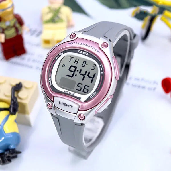 Casio LW-203-8A női digitális karóra, szürke műanyag szíj, WR50