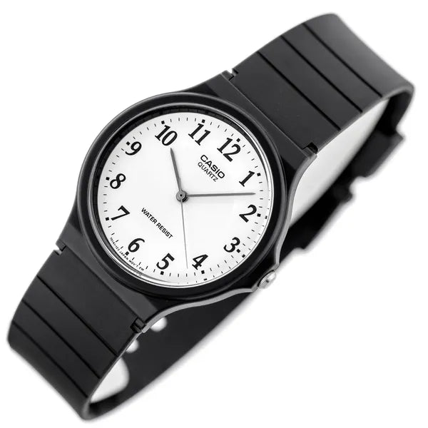 Casio MQ-24-7B3 férfi kvarc karóra, 35 mm, WR30, fekete műanyag