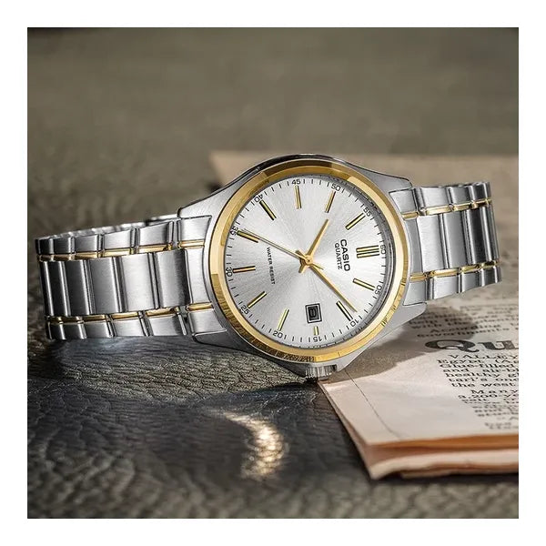 Casio MTP-1183G-7A férfi karóra, acél, ezüst/arany, kvarc, WR30, dátum