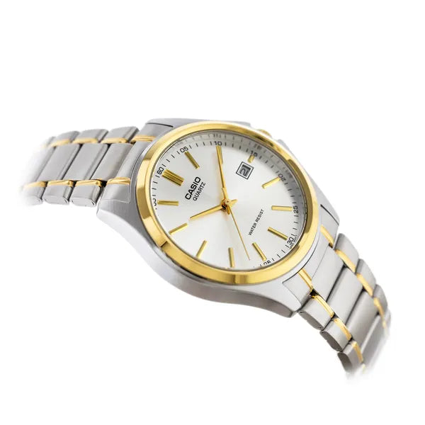 Casio MTP-1183G-7A férfi karóra, acél, ezüst/arany, kvarc, WR30, dátum