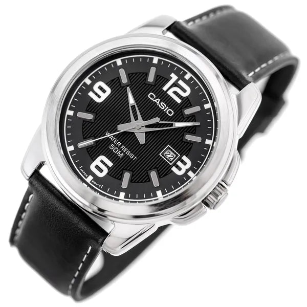 Casio Collection MTP-1314L-8A férfi karóra, bőrszíj, WR50, dátum