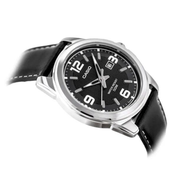 Casio Collection MTP-1314L-8A férfi karóra, bőrszíj, WR50, dátum