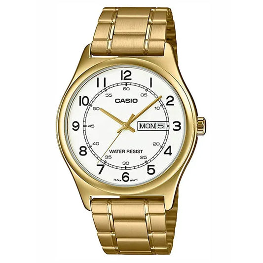 Casio MTP-V006G-7B férfi karóra, arany nemesacél, 38 mm, dátumkijelző