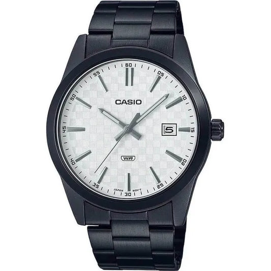 Casio MTP-VD03B-7A férfi karóra, 42 mm, fekete acél, dátum, WR50
