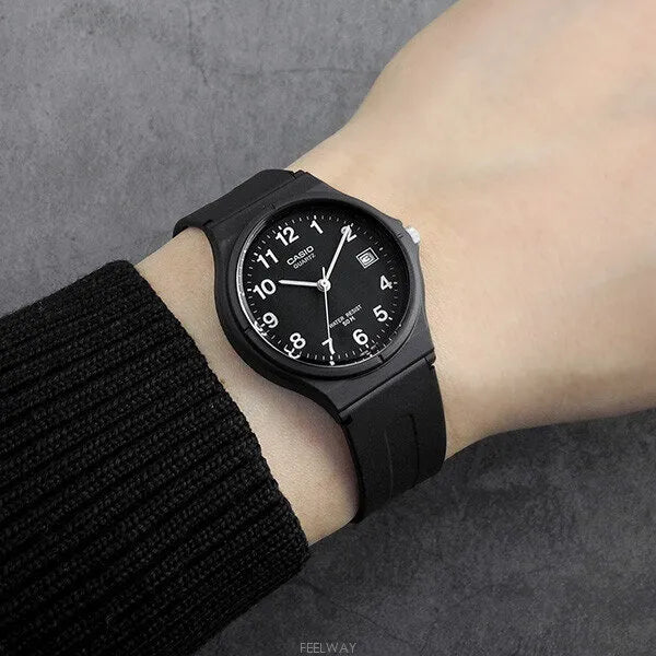 Casio férfi karóra MW-59-1B – fekete számlap, műanyag szíj, WR50, dátum