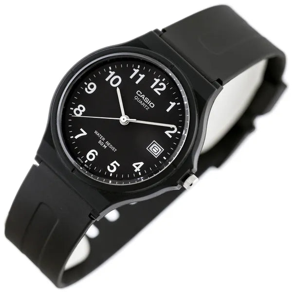 Casio férfi karóra MW-59-1B – fekete számlap, műanyag szíj, WR50, dátum