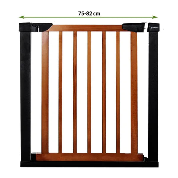 Biztonsági ajtórács, automatikus záródás, 75-82 cm, fém-fa