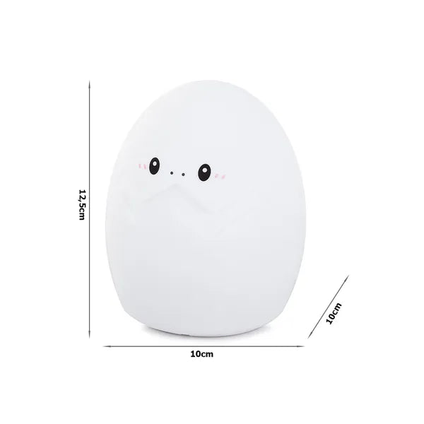LED szilikon tojás éjszakai lámpa gyerekeknek, érintéses RGB fény, AAA elemes