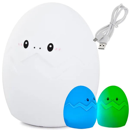 Gyerek szilikon RGB éjjeli fény, tojás alakú, érintésvezérelt, USB-töltés