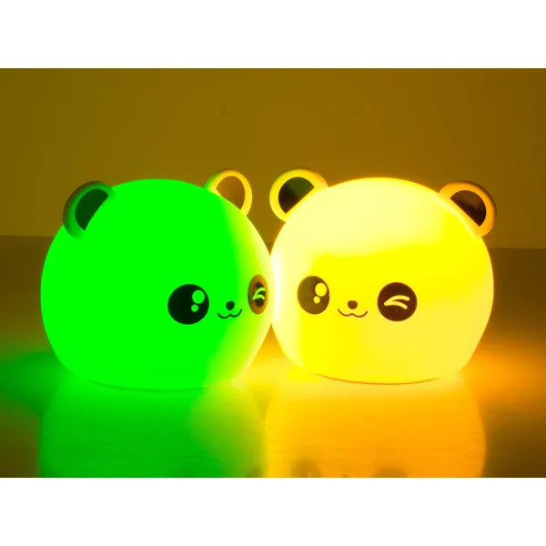 Panda szilikon LED éjszakai fény gyerekeknek RGB, távirányító, USB