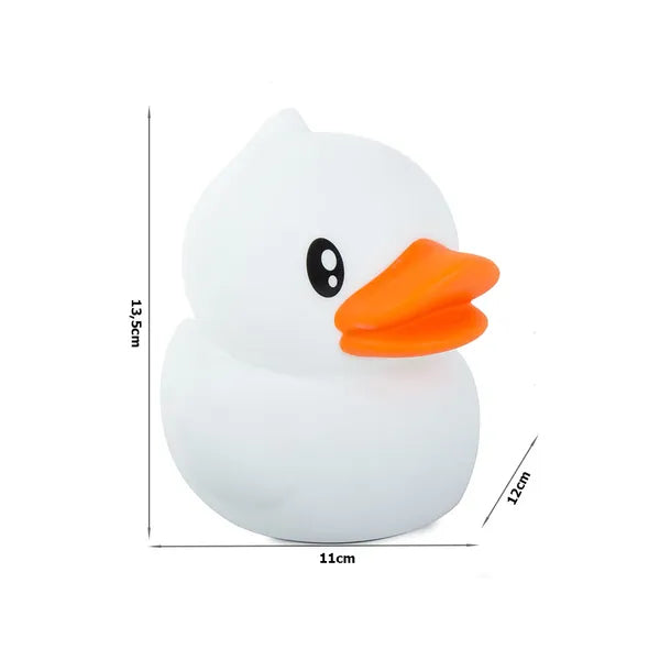 Szilikon kacsás LED éjjeli fény RGB, távirányítóval, USB tölthető, dimmelhető