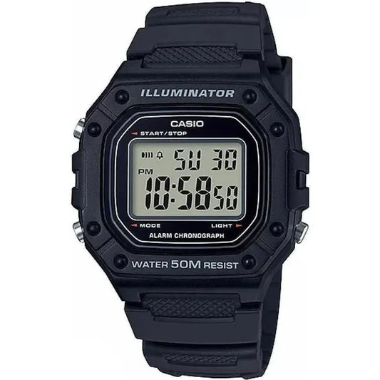 Casio W-218H-1A férfi digitális sport karóra, fekete, WR50