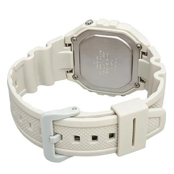 Casio W-218HC-8A uniszex digitális retro karóra krémszínű, WR50, LED