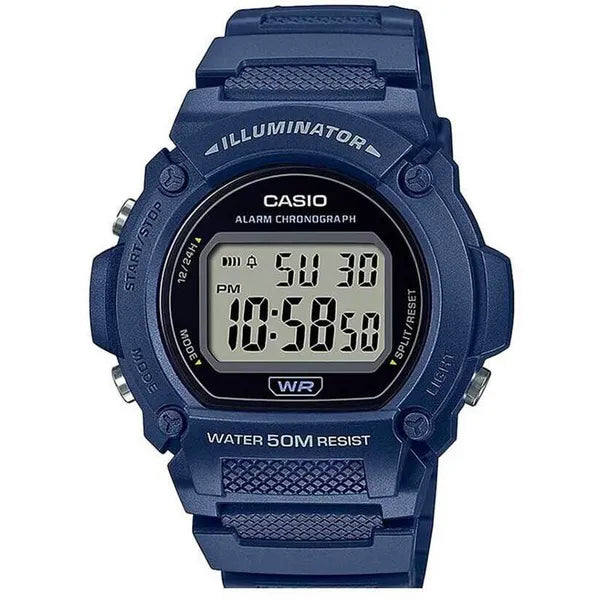 Casio W-219H-2A férfi digitális karóra, 50 m vízálló, kék