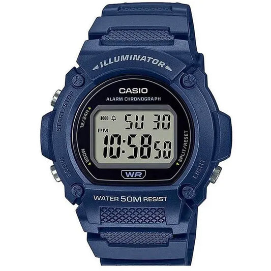 Casio W-219H-2A férfi digitális karóra, 50 m vízálló, kék