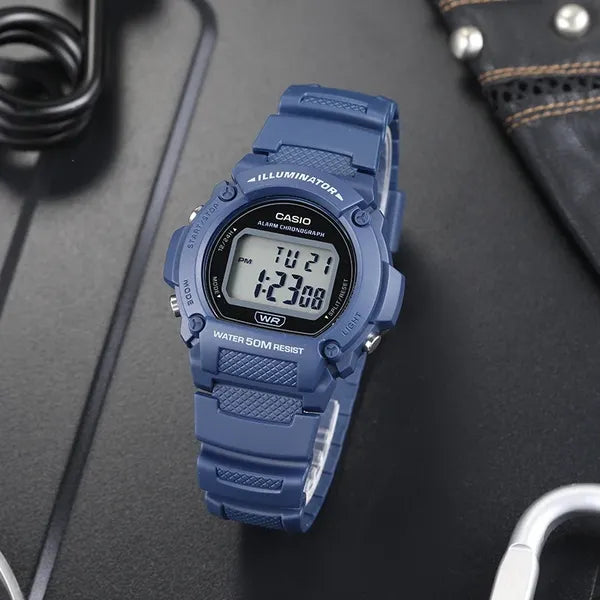 Casio W-219H-2A férfi digitális karóra, 50 m vízálló, kék