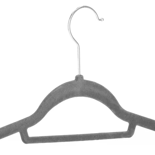 Szürke zamatos vállfa 3 db - 43,5 cm széles