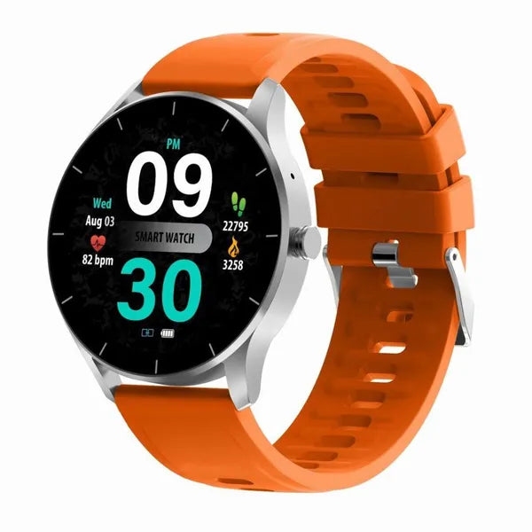 Gravity GT2-8 uniszex okosóra 1.28" IPS, BT 5.1, IP67, narancs szíj