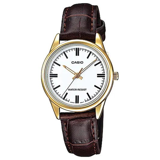 Casio LTP-V005GL-7A női karóra, kvarc, 28 mm, bőrszíj, WR30