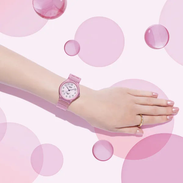 Casio MQ-24S-4BEF női karóra rózsaszín műanyag 36 mm díszdobozzal