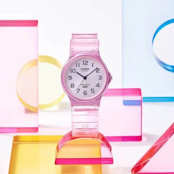 Casio MQ-24S-4BEF női karóra rózsaszín műanyag 36 mm díszdobozzal