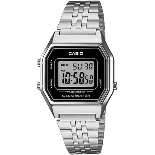 Casio Vintage LA680WA-1 női digitális karóra, acél szíj, WR30