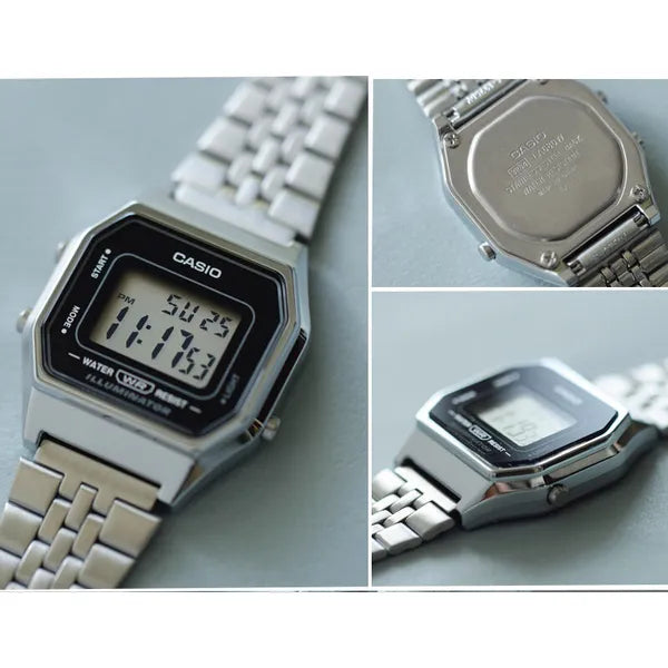 Casio Vintage LA680WA-1 női digitális karóra, acél szíj, WR30