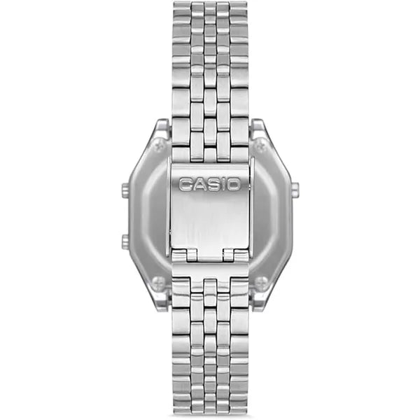 Casio LA680WA-7 női digitális karóra, ezüst nemesacél, 29 mm