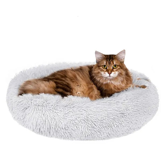 Cozy plüss kutyafekhely 80 cm, szürke, kerek, csúszásgátló
