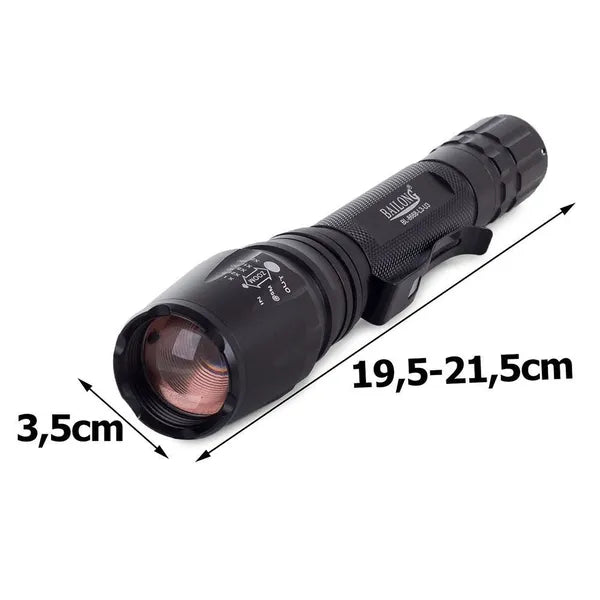 Bailong XM-L3-U3 LED taktikai zseblámpa, zoom, 600 m hatótáv, 2×18650