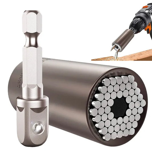 Univerzális tűs dugókulcs 7–19 mm, CrV acél, 1/4–3/4" adapter