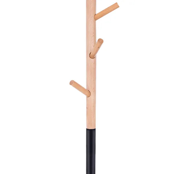 Szabadon álló ruhaakasztó, fekete-fa hatás, 180 cm, márványtalp