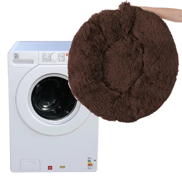 Kör alakú kisállat fekhely, 50 cm, barna, csúszásgátlós alj