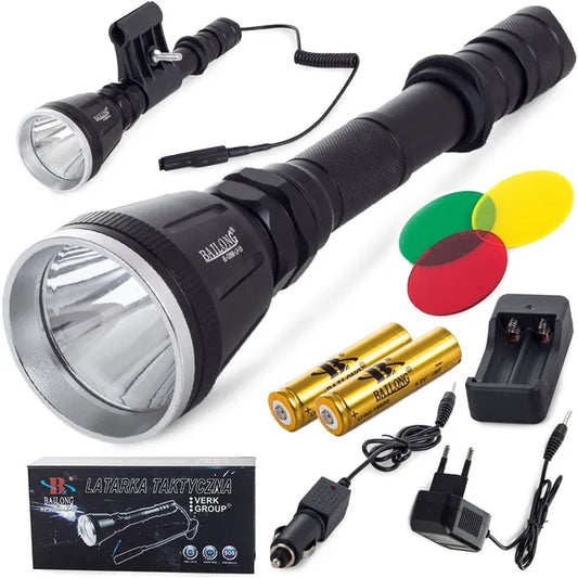 Bailong Q2888 taktikai fegyverlámpa CREE XM-L T6 LED, 400 m, 3 szűrő