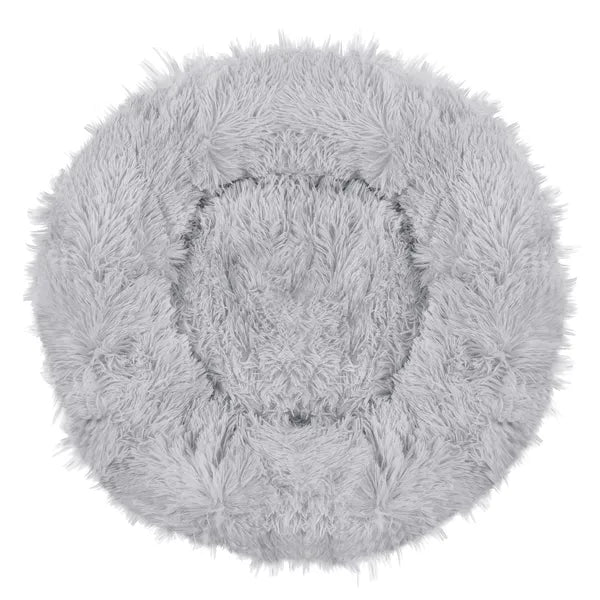 Cozy plüss kutyafekhely 80 cm, szürke, kerek, csúszásgátló
