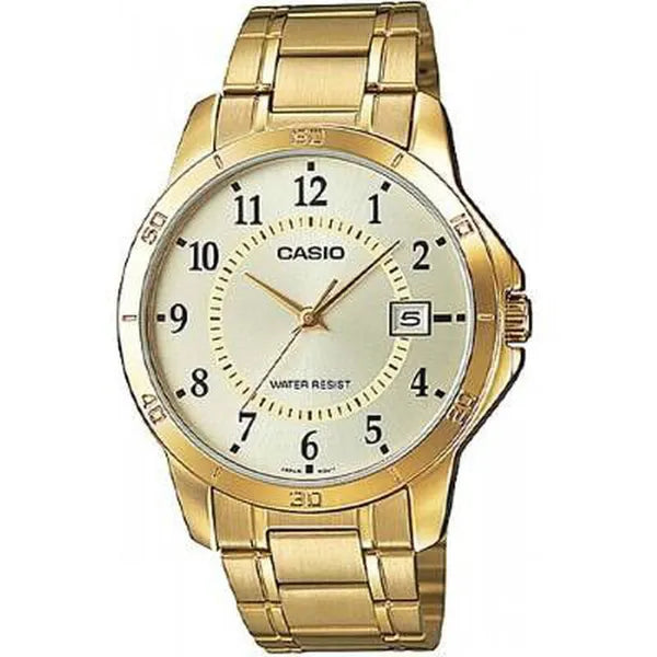 Casio MTP-V004G-9B férfi karóra, arany nemesacél, dátum, WR30