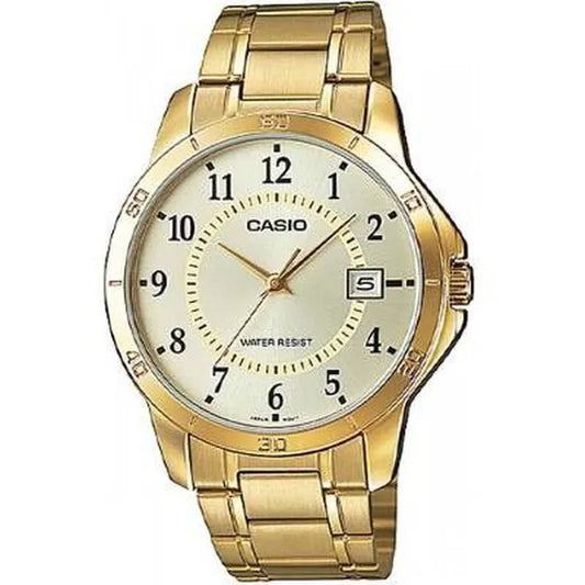 Casio MTP-V004G-9B férfi karóra, arany nemesacél, dátum, WR30