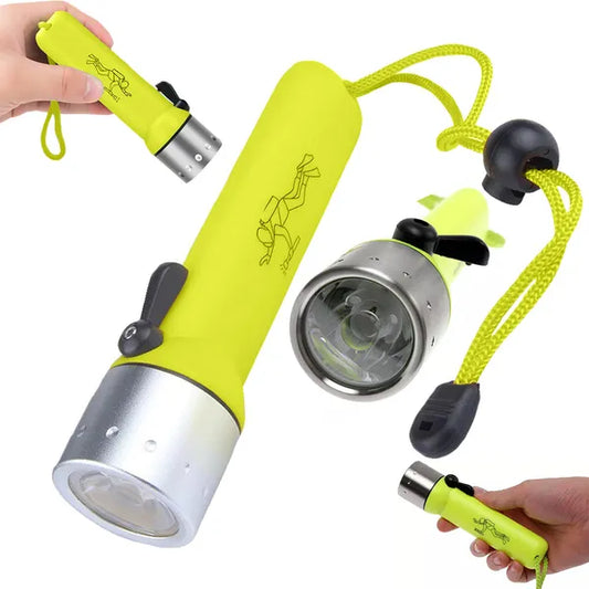 Vízálló merülőlámpa 50 m-ig, CREE Q3 LED, 180 lm, sárga
